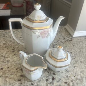 Vintage Winterling Marktleuthen Teapot Sugar & Creamer Bavaria Pottery 3 PCS